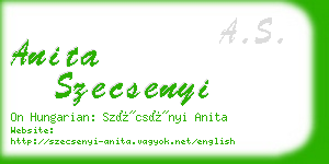 anita szecsenyi business card